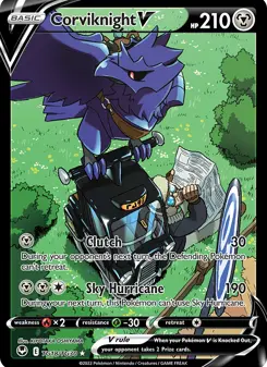 Corviknight V · Tempestade Prateada Galeria de Treinador #TG18
